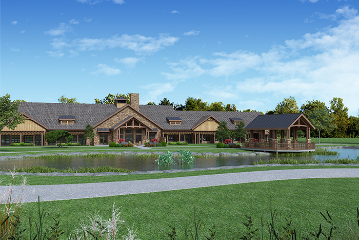 an outdoor-view design rendering of Hospice of the Red River Valley’s new hospice house facility in south Fargo North Dakota